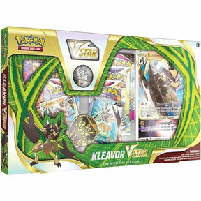 Kleavor VSTAR Premium Collection box featuring Pokemon trading cards for 290-85125