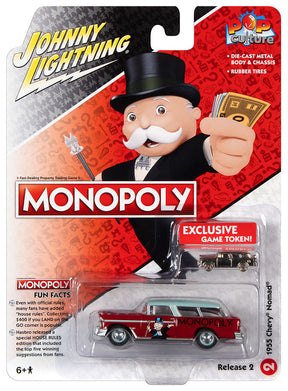 Johnny Lightning Monopoly die-cast car set with game token for Johnny Lightning Die Cast JLCP004