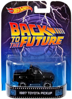 Black 1987 Toyota Pickup die-cast toy car packaging for Hot Wheels