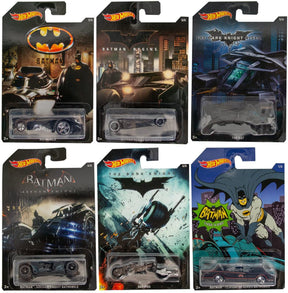 Six Batman die-cast car sets in various themes and models for Hot Wheels 1 - 6