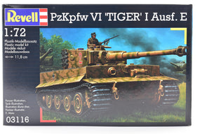 Model kit box art showing a detailed rendering of a Tiger I tank for Revell 03116