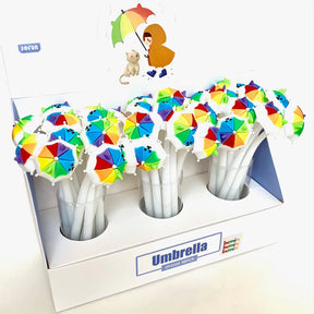 Colorful rainbow puppy umbrellas in a display box for BC Mini 22404