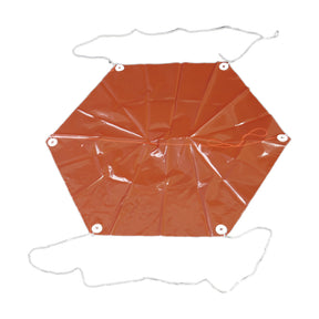 Orange parachute canopy with suspension lines for model rocketry for Estes EST2264