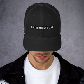 Black trucker cap with "" text for 4982301_8747, front view