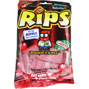 Bag of red and white cherry-flavored licorice pieces for Mountain Sweets 1037