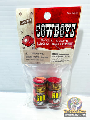 Toy roll caps in a clear bag, packaged for play for Parry Toys 912