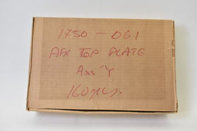 Cardboard box marked "1750-061 AFX TOP PLATE Ass'Y 160pcs." for Aurora/AFX