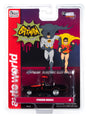 Batman and Superman action set with a black car toy for Auto World SC358