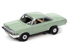 Green slot car, side view, with visible interior for Auto World SC359
