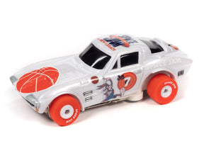 Toy car replica of the Space Jam Thunderjet, featuring Looney Tunes characters for Auto World SC386