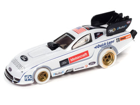 White slot car of a Funny Car drag racer for Auto World SC389