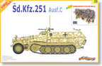 Sd.Kfz. 251 Ausf.C armored personnel carrier model kit drawing for Dragon Models 9135