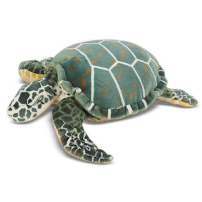 Stuffed sea turtle toy with green shell and patterned body for Melissa and Doug 2127