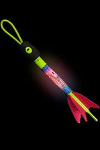 Colorful slingshot rocket toy with a bright green handle and red fins for BVP 87483