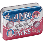 Toy tin with "JUMBO JACKS" text and colorful designs for Channel Carft TTJ
