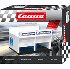 Pit lane garage structure with Carrera branding, scale 1:32 model for 21104