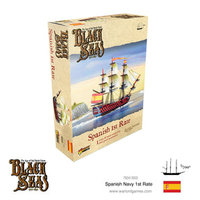 Box art for Spanish Navy 1st Rate model kit for Warlord Games WLG792413003