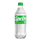 Clear soda bottle with green and white labeling for Coca-Cola 101891