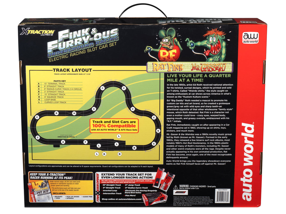14' Rat Fink - Fink & FURRY-OUS Underground Racing Slot Car Set | SRS347 | Auto World