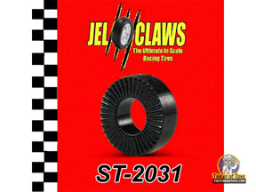 Black, ridged racing tire for scale model cars, model number ST-2031 for 1:64 ST2031