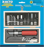 Woodcarving set with blades and handle for detailed carving work for X-ACTO 5224