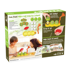 Science kit box showing materials and instructions for making stinky experiments for Smart Lab 00606