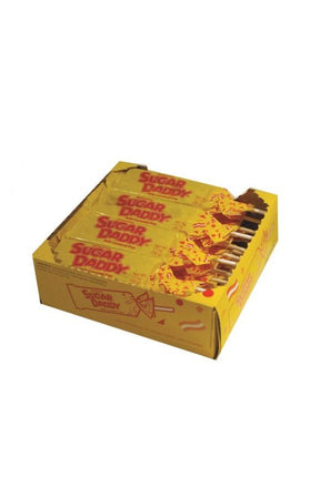 Box of yellow snack crackers with red and yellow packaging for Mountain Sweets SDL
