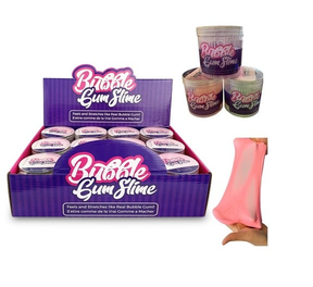 Purple box set with tubs of bubble gum slime and a pink slime sample for Handee PU585