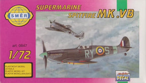 Model kit box art showing Supermarine Spitfire MK.VB aircraft in flight for Arii art. 0847