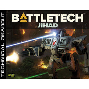 BattleMech combat scene with glowing weapon fire and dramatic lighting for BattleTech 35137