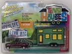 Toy set featuring a tiny house trailer and a car for Johnny Lightning JLTH002