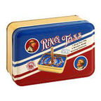 Red and blue toy tin game for ring toss activity for Channel Carft TIRT