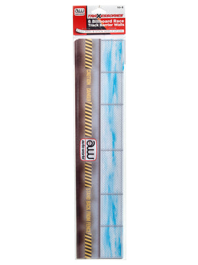 Caution and stand back race track barrier walls for model train layout for Auto World TRX111