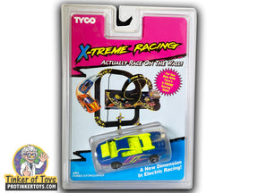 Tyco X-Treme Racing toy set with yellow car and track pieces for 6494