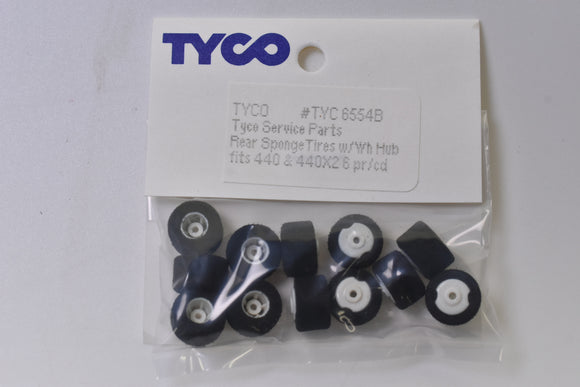Tyco Service Parts/ Rear Sponge Tires w/Hub | 6554B | Tyco Parts