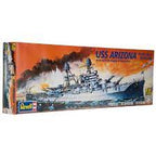 Model kit box art: USS Arizona battleship at sea for Revell 85-0302
