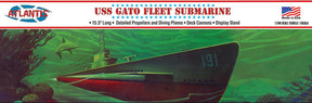 Model kit box art showing a submarine, the USS Gato, in a green underwater scene for Atlantis Model Co ALM743