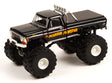 Black monster truck toy with large wheels and chrome details for Greenlight Collectibles 49100
