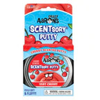 Red and blue scented putty in a resealable container for Crazy Aaron's SCN-CY055