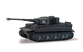 Model tank of a Tiger I tank, black, on a white background for Corgi WT91205