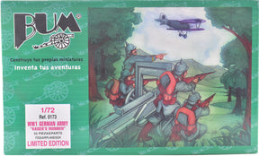 German soldiers with biplane in a green, outdoor scene for Bum 0173
