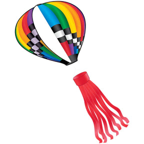 Colorful kite with red streamer tail, designed like a hot air balloon for Brain Storm 82829