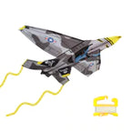 Black and gray jet kite with yellow tail and attached yellow string for Brain Storm 82832