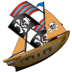 Pirate ship kite with skull and crossbones flags and sails for Brain Storm 82833