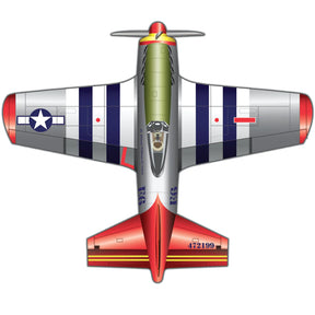 Blue and silver P-51 Mustang kite with red and white accents for Brain Storm 82225