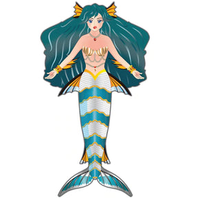 Mermaid character with blue hair and a colorful, scaled tail for Brain Storm 82227
