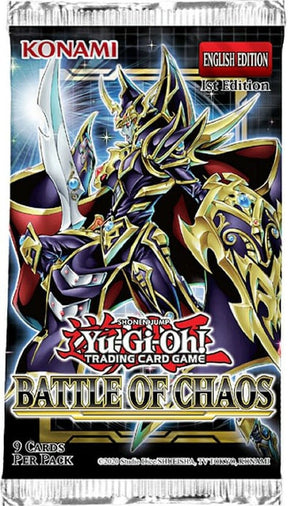Yu-Gi-Oh! Battle of Chaos booster pack art featuring a dark, armored warrior for 85551